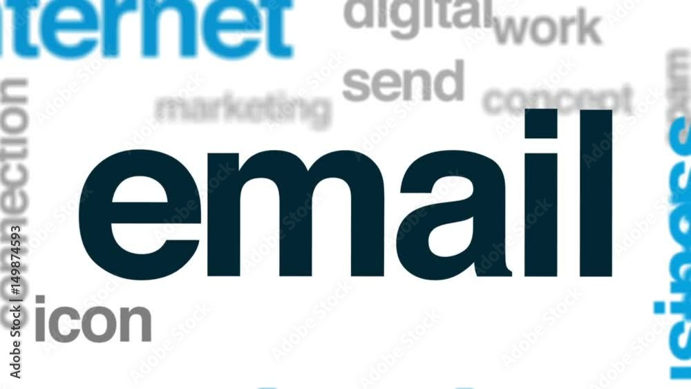 Email animated word cloud, text design animation. Email animated word cloud, text design animation.