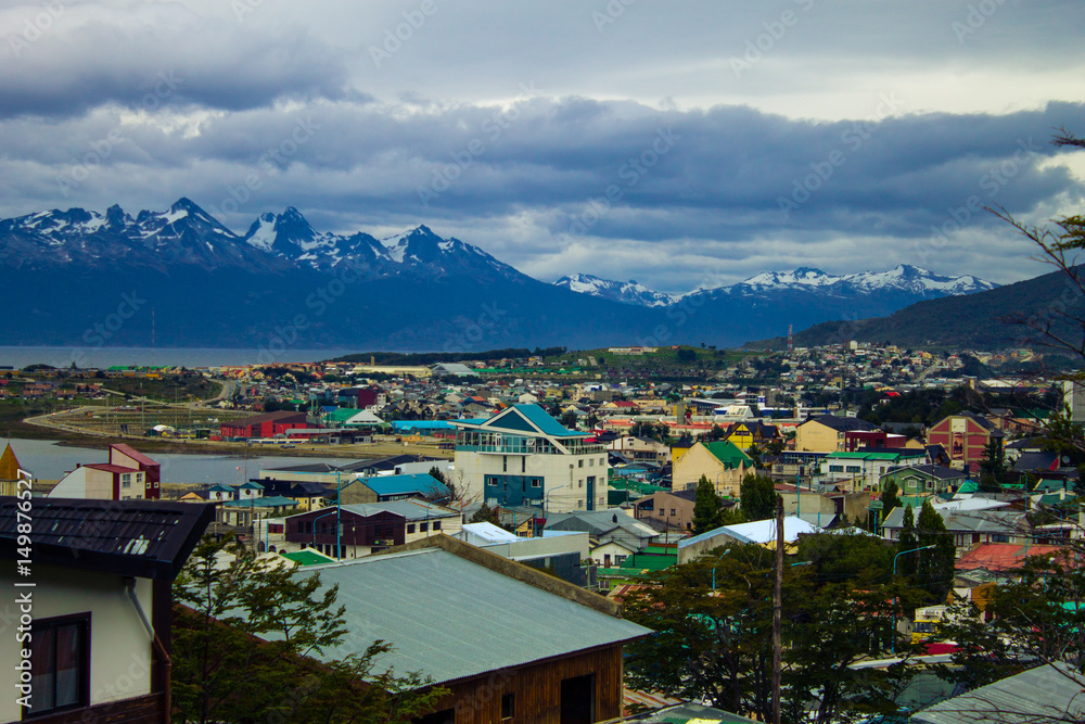 Observing the city of Ushuaia, Tierra del Fuego Province, Argentina, Patagonia, South America.
