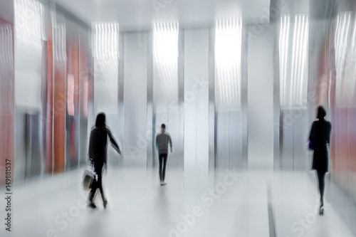 elevator cabins in a business lobby