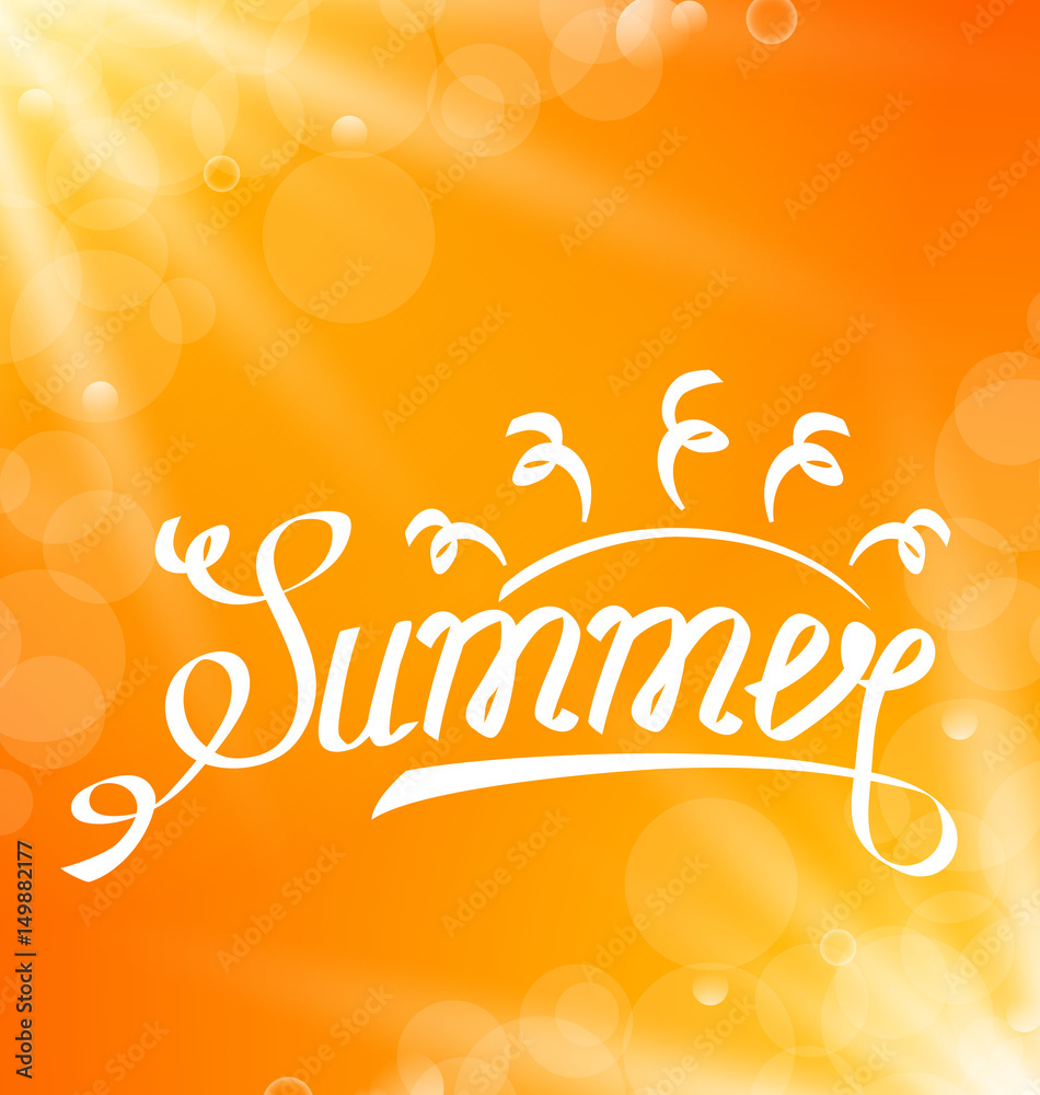 Summer Abstract Banner with Text Lettering