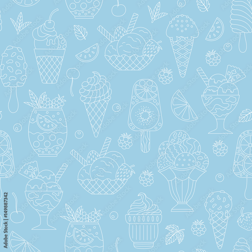 Seamless pattern of ice cream. Seamless pattern of ice cream.
