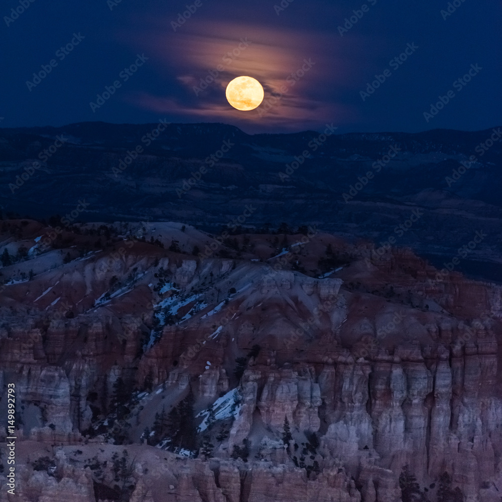 Full Moon Rising Over Bryce