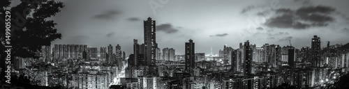 Photography Hong Kong cityscape with B&W color