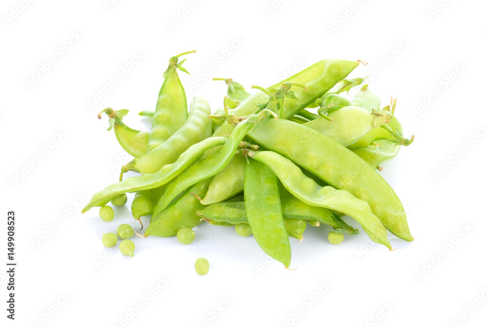 fresh green peas isolated on a white background fresh green peas isolated on a white background