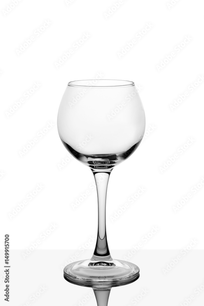 Empty wine glass isolated on white Empty wine glass isolated on white