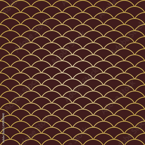 Seamless ornament. Modern geometric pattern with repeating golden waves