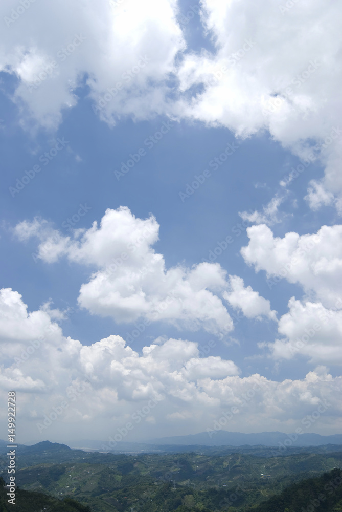 Blue sky with white cloud in sunny day
