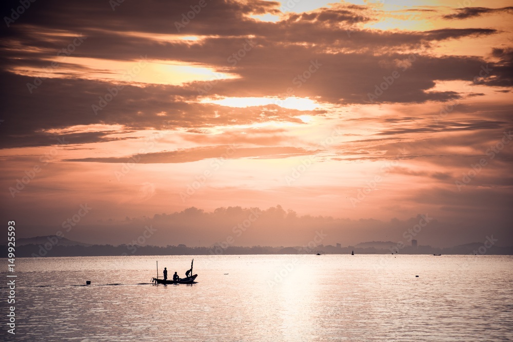 The nature of the sea and the sunrise The nature of the sea and the sunrise