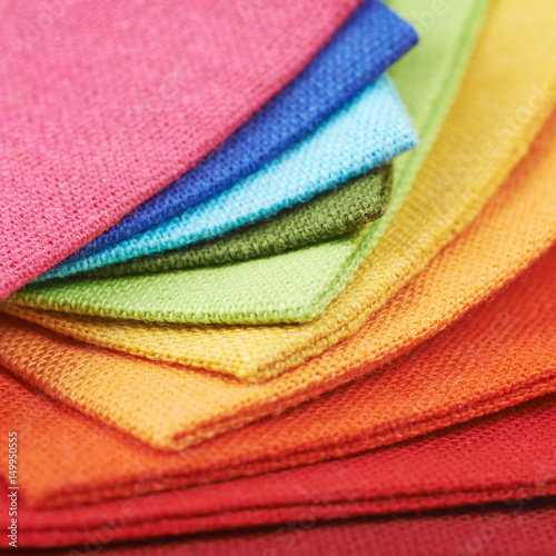 Twisted pile of cloth samples