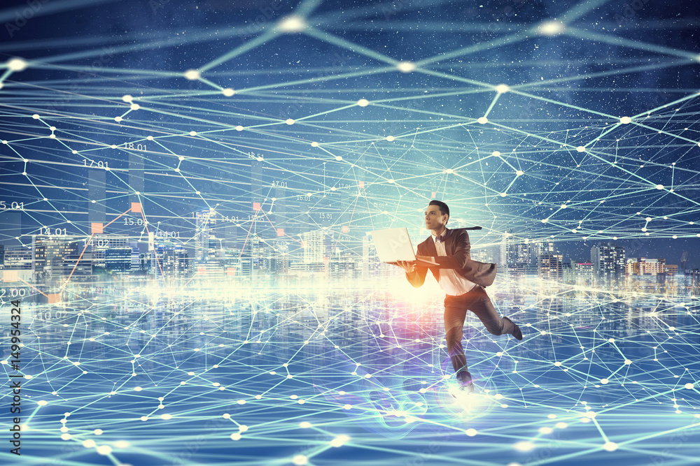 Obraz premium Business on the move. Mixed media