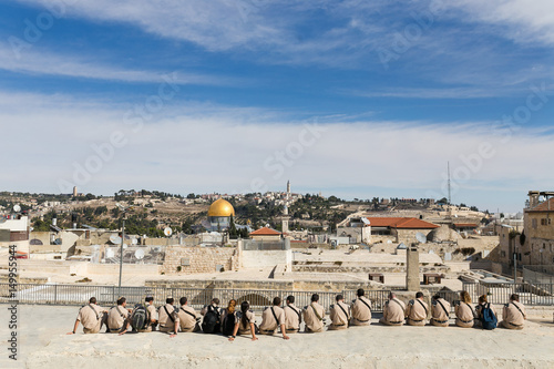 Israeli soldiers sit back. Jerusalem. Old town
