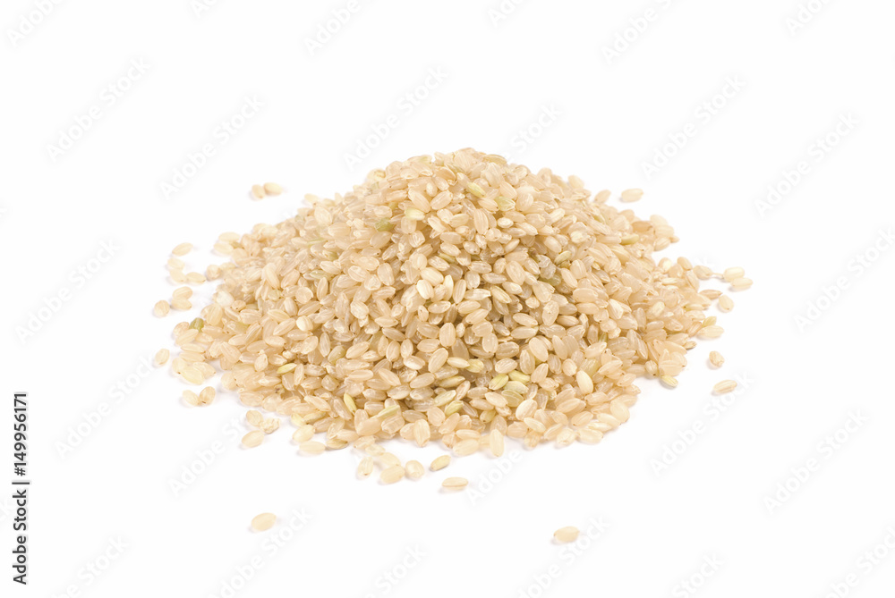 Isolated stack brown rice Isolated stack brown rice