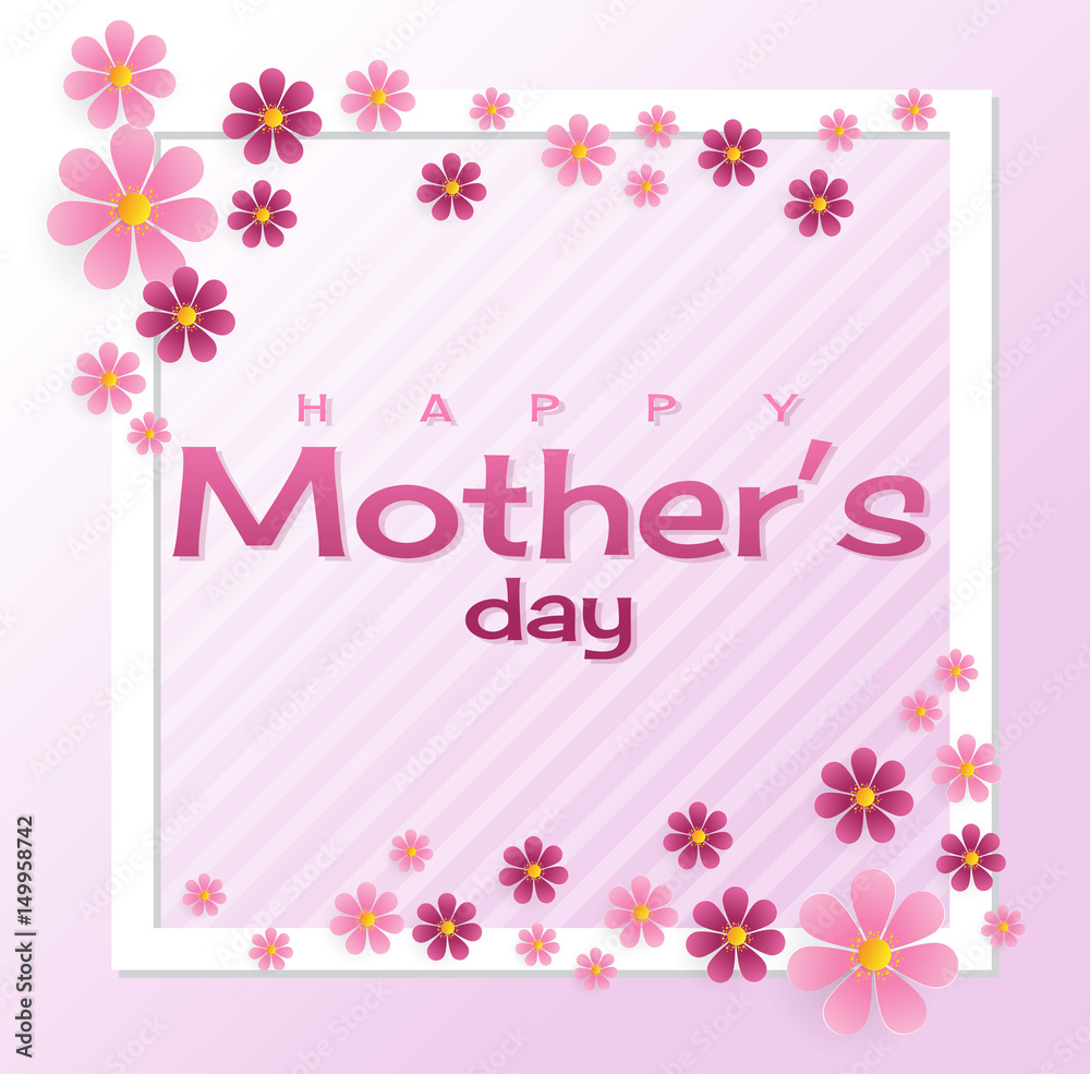 happy mother's day sweet flower background, can be use for greeting, wedding invitation, woman and valentines's day card. vector illustration
