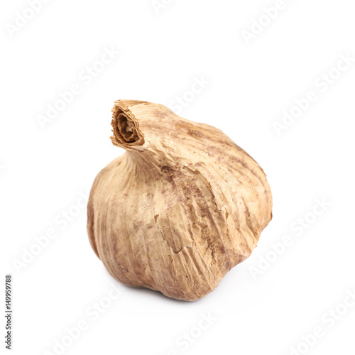 Dried garlic bulb isolated