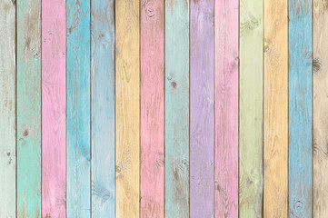 colorful pastel wood planks texture or background