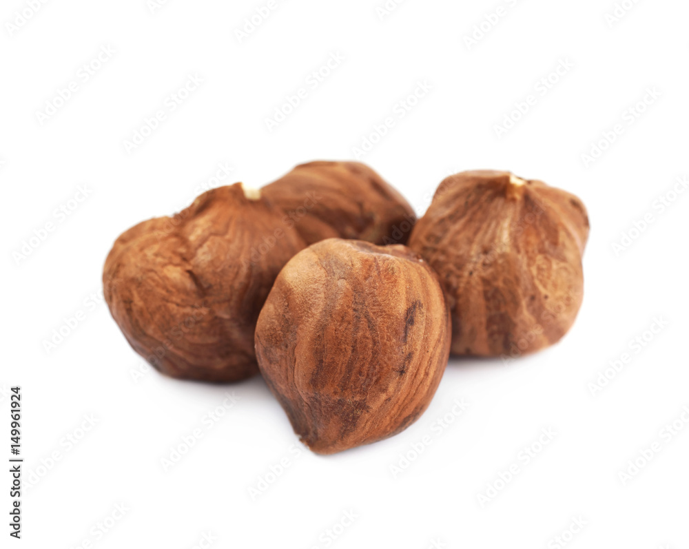 Pile of hazelnuts isolated Pile of hazelnuts isolated