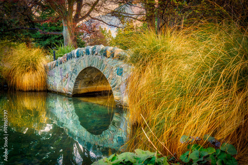 The Little Stone Bridge in Queenstown Botanic Gardens
