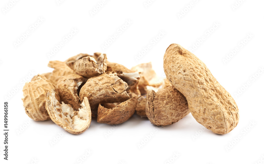 Pile of peanut shells isolated Pile of peanut shells isolated