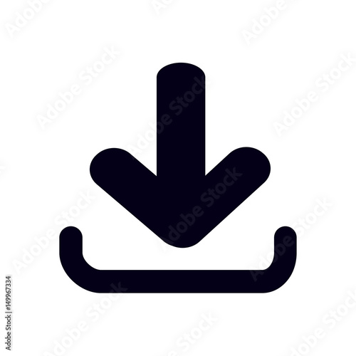 Vászonkép Download icon. Upload button.  Flat design style.