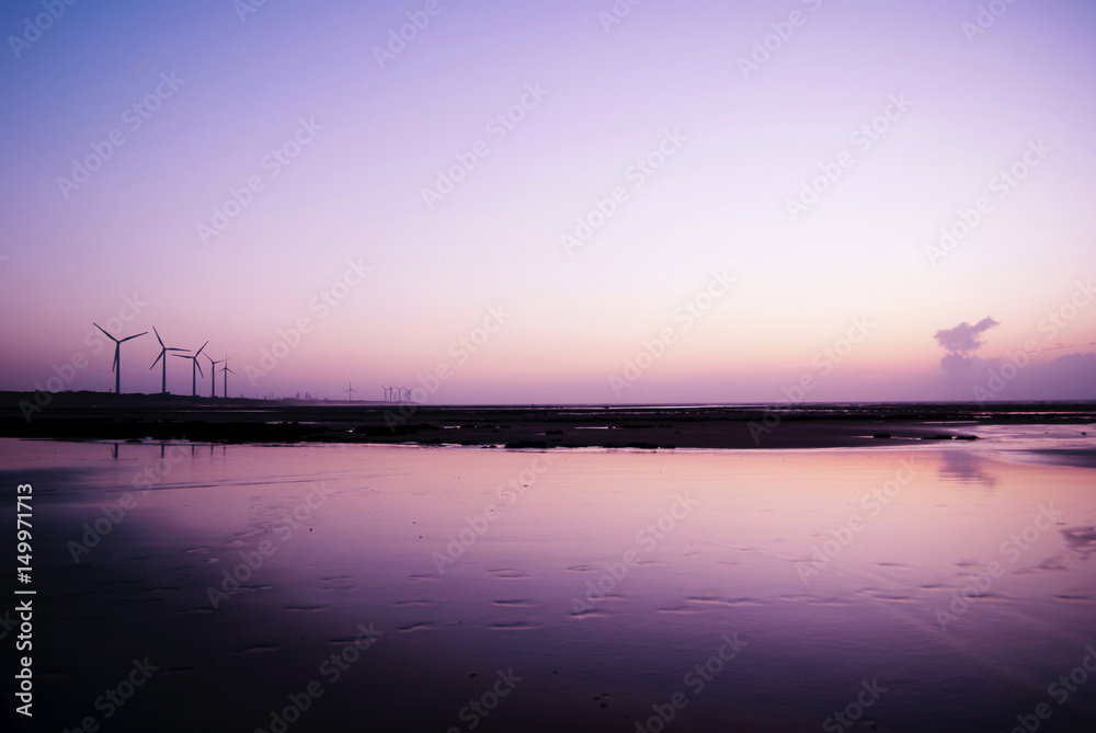 The sea reflect the sky in Peaceful evening The sea reflect the sky in Peaceful evening