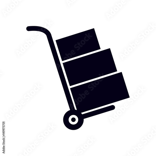 Truck with boxes icon.  Hand truck sign symbol.