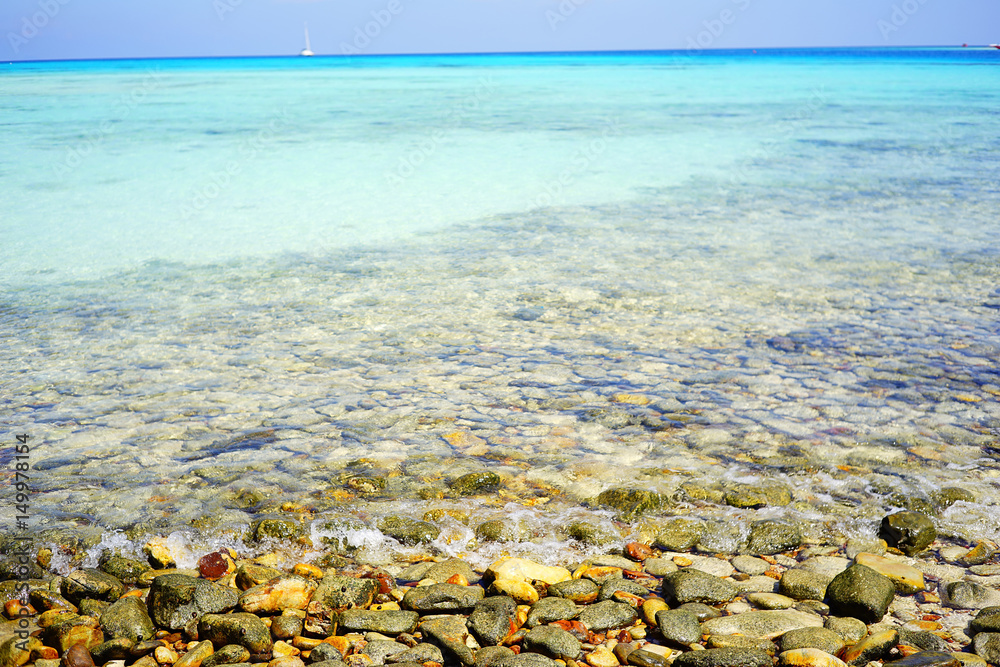 Pebble beach and sea Pebble beach and sea