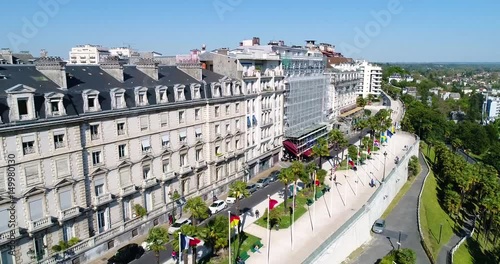 Pau, Aerial view of Boulevard des Pyrenees, 4K, UHD (4096X2160)