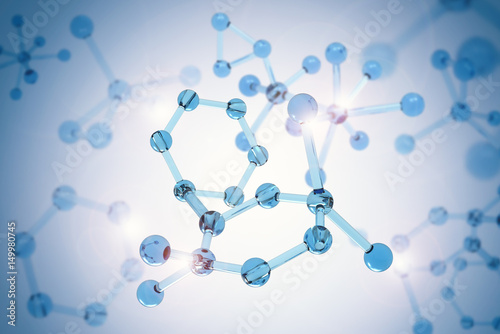 blue molecule structure