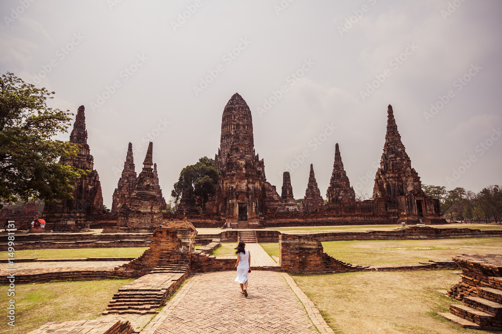 Fototapeta premium Ancient Ruins at Ayutthaya Historical Park