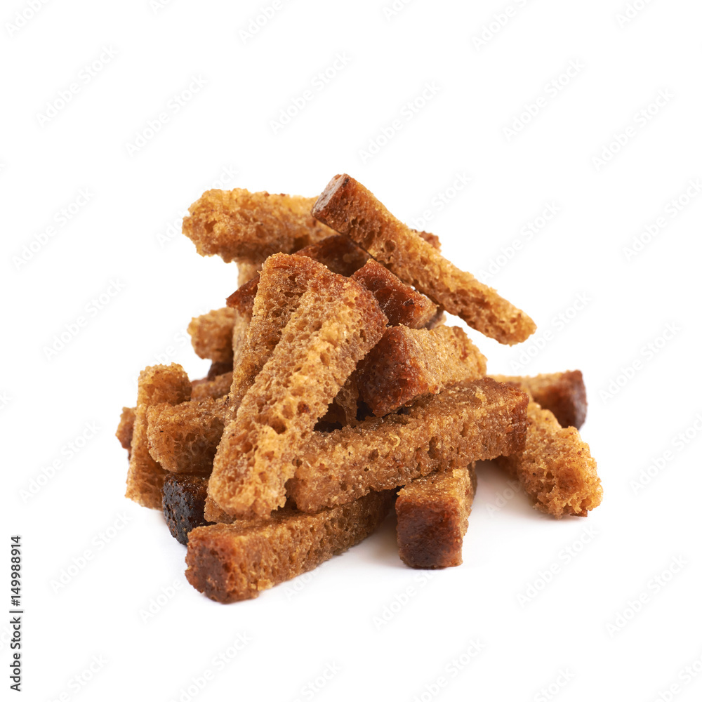 Pile of bread croutons Pile of bread croutons