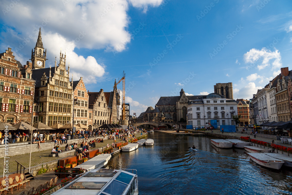 Boat Tours for Tourists in Ghent Canal