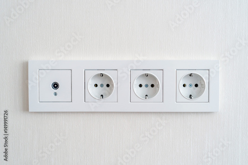 Electrical sockets on a wall