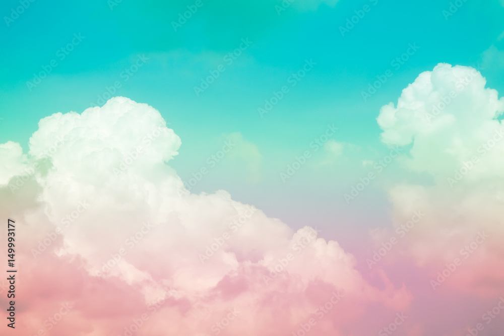 Soft Cloud and sky with  pastel color background