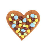 Heart shaped cookie isolated
