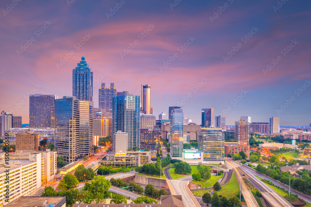 Naklejka premium Skyline z Atlanty