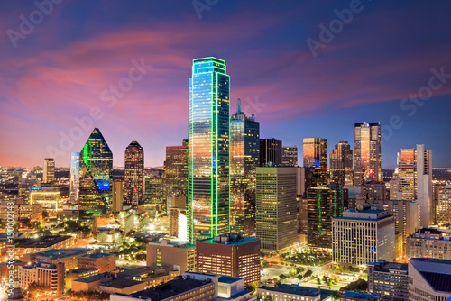 Dallas, Texas cityscape with blue sky