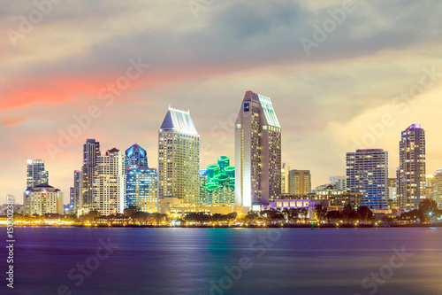 Skyline of San Diego, california from Coronado bay © f11photo