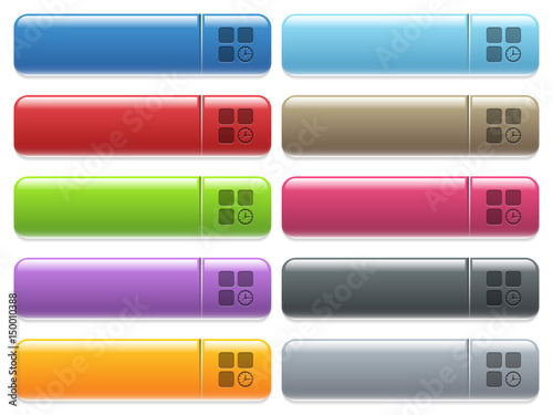 Component timer icons on color glossy, rectangular menu button