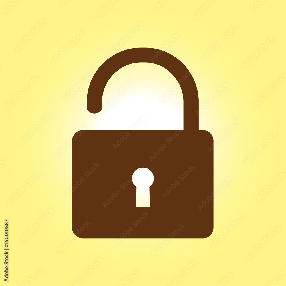 Unlock icon. Flat design style. Access to the user. Unlock icon. Flat design style. Access to the user.