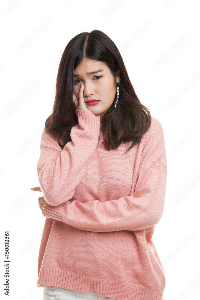 Beautiful young Asian woman get bored. Beautiful young Asian woman get bored.
