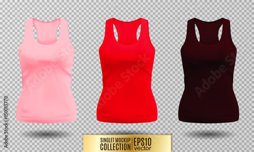 Vector illustration of black and white tank top or singlet