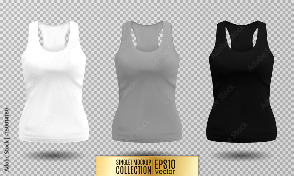 Φωτογραφία Vector illustration of fitness tank top for women