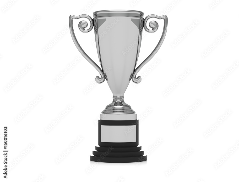 Silver medal with red ribbon isolated on white background - 3d illustration Silver medal with red ribbon isolated on white background - 3d illustration