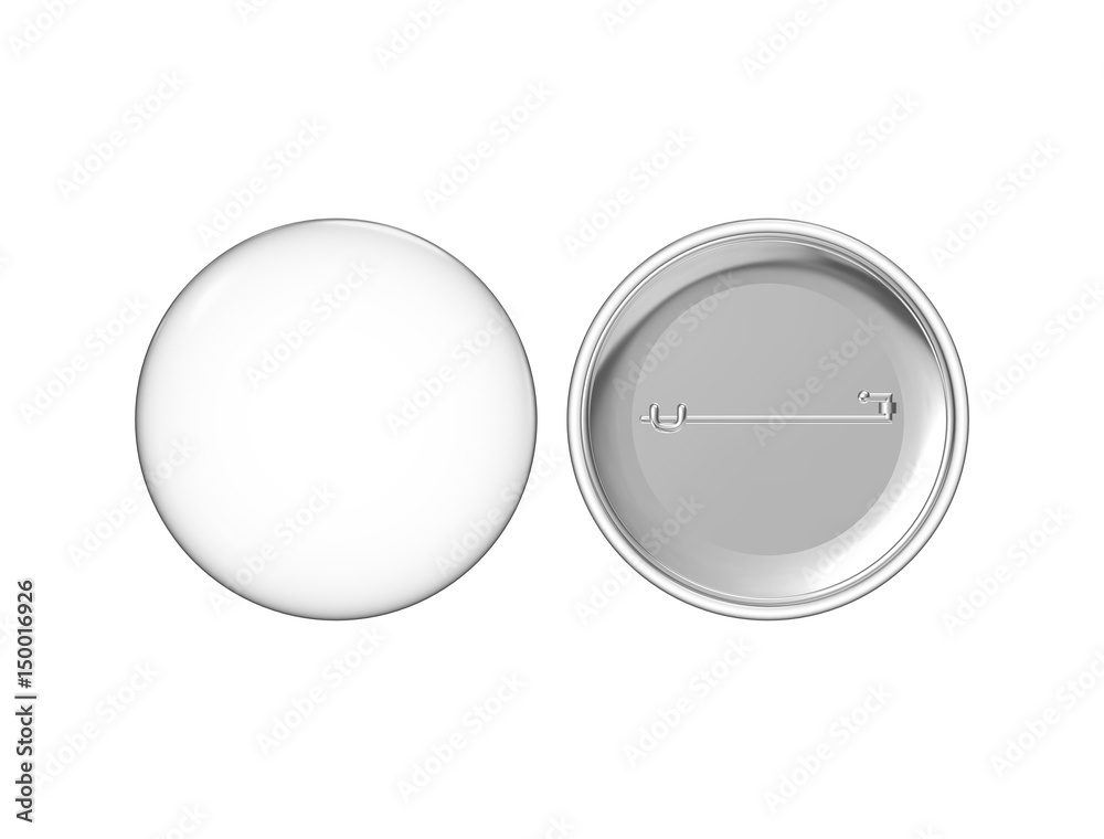 Badge brooch isolated on white . 3d rendering Badge brooch isolated on white . 3d rendering