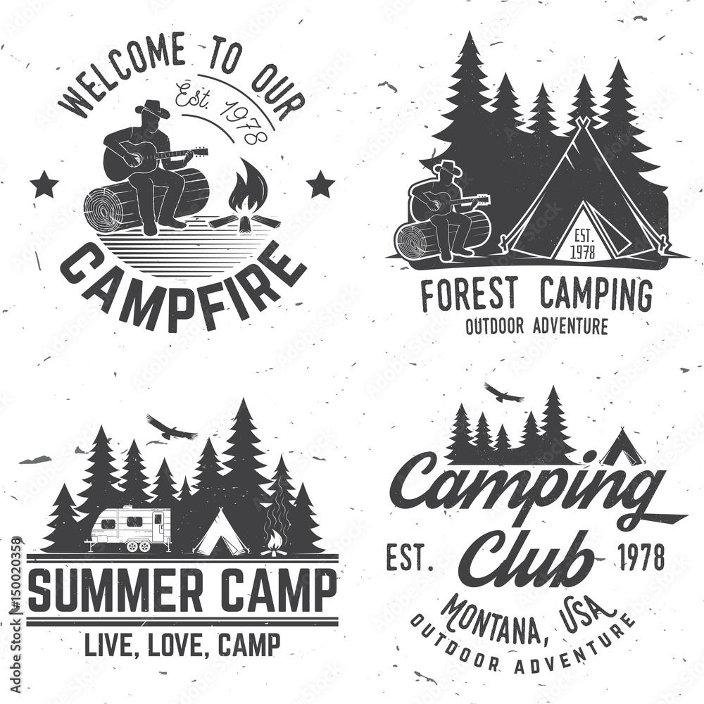Obraz premium Camping extreme adventure . Vector illustration.