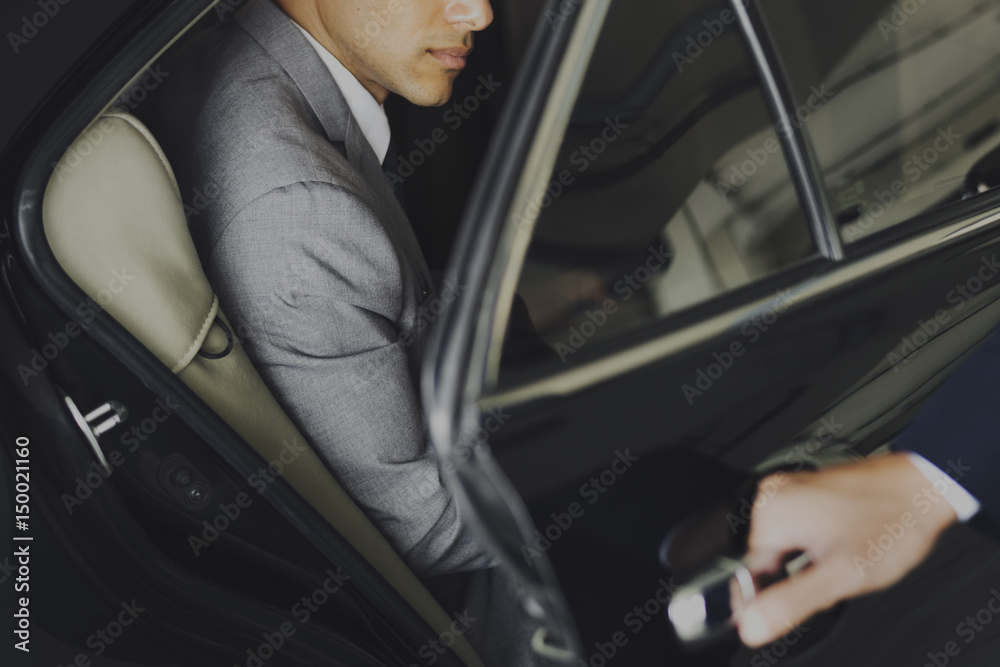 Hand Open Car Door Businessman