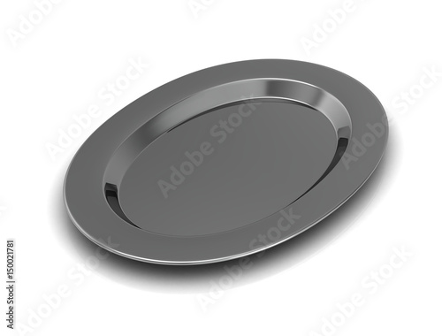 empty plate on a white background .3D illustration