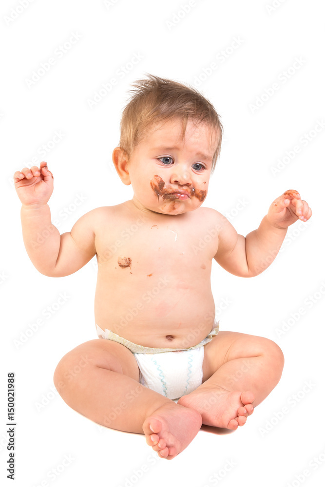 Baby with chocolate Baby with chocolate
