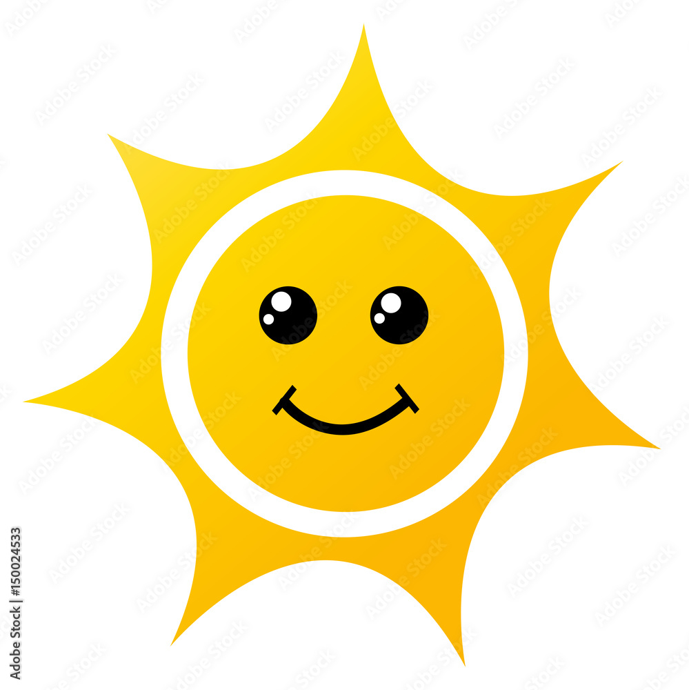 vector illustration of the sun on white