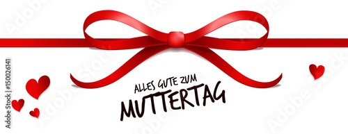 Rote Schleife Herzen Alles Gute zum Muttertag